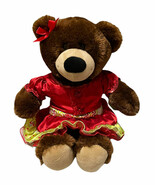 Build A Bear Workshop BABW Plush Stuffed Brown Teddy Bear in Christmas D... - $27.45 CAD