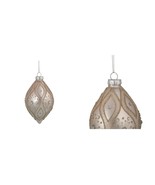 New - 5.25&quot; Rose Gold Retro Ombre Glass Christmas Drop Ornament - $25.99