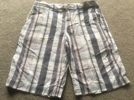 Banana Republic Plaid Shorts Mens 30 Cotton Gray Whtie BR 78 - £5.94 GBP