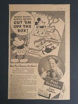 1934 Post Toasties Cereal Mickey Mouse Pluto Walt Disney Cut Outs Magazine Ad - £12.01 GBP