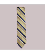 Tommy Hilfiger Men Silk Dress Neck Tie Yellow Blue Stripes 60&quot; long 4&quot; w... - £10.45 GBP