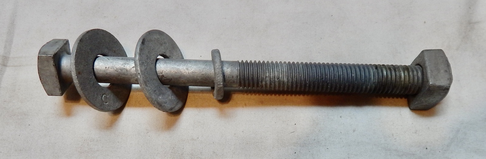 1/2”-11 x 8” Long Square Head Bolts Galvanized 4” Thread &amp; 3 Washers + N... - $6.99