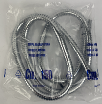 Doppia-Aggraffatura Double Clamping 150cm 59&quot; Chrome Shower Hose Made in... - $39.59