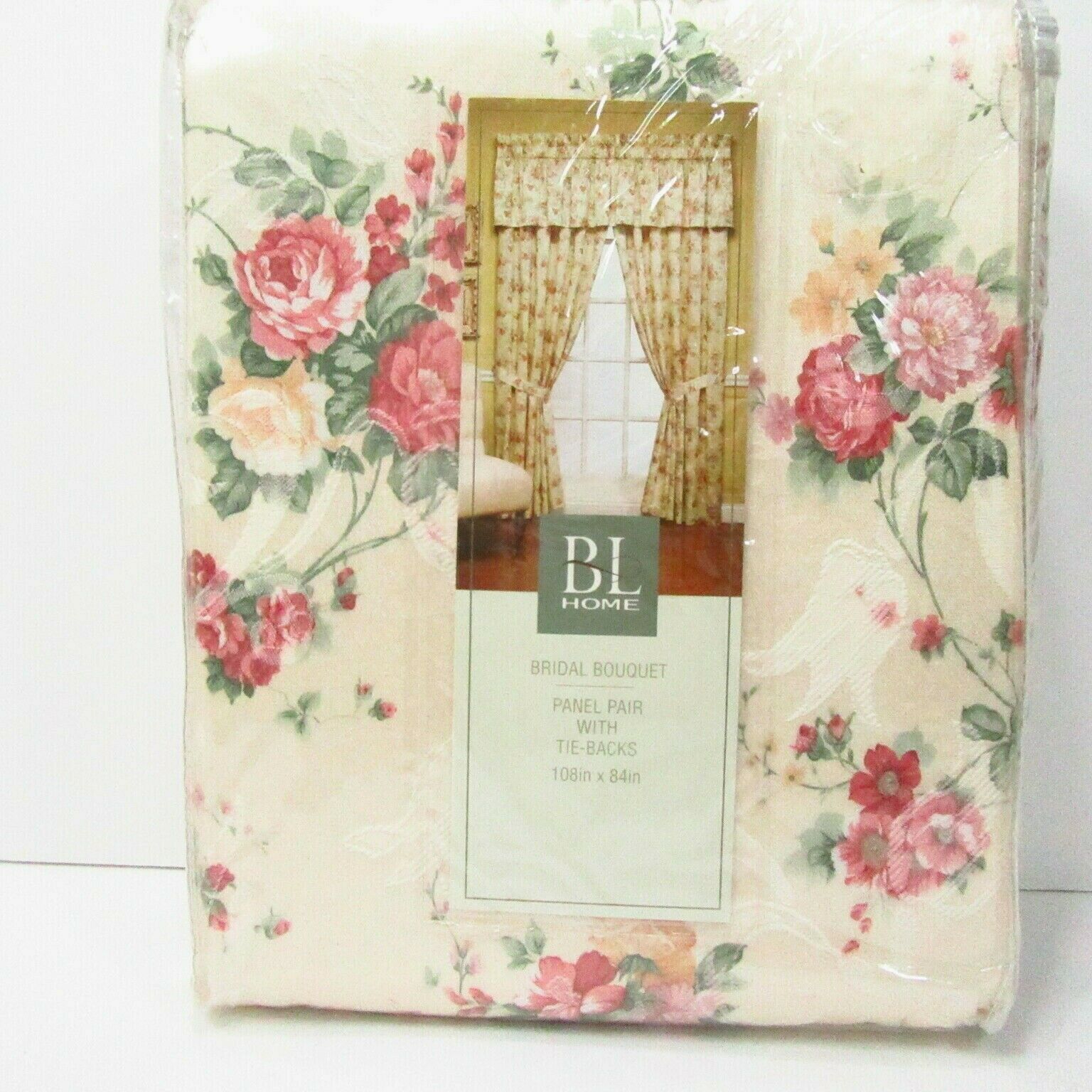 BL Home Bridal Bouquet Floral 4-PC 108x84 Drapery Panels with Tieback Set(s) - $69.00
