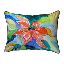 Betsy Drake Peach Poinsettia Extra Large Zippered Pillow 20x24 - £48.93 GBP