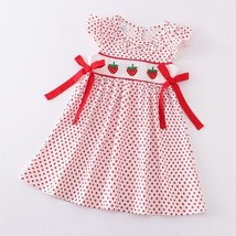 NEW Boutique Strawberry Girls Embroidered Smocked Sleeveless Dress - £4.79 GBP+