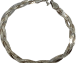 Vintage Italian Sterling Silver Braided Bracelet, 7.25&quot; - $24.69