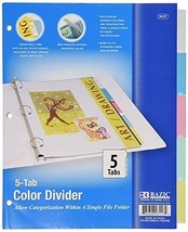 3-Ring Dividers 5 Insertable Color Tabs - £10.82 GBP