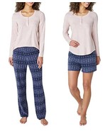 Eddie Bauer Women&#39;s 3-Piece Waffle Knit Pajama Set (Pink, X-Large) - $29.99