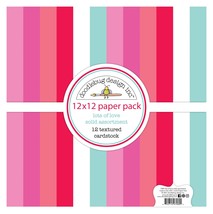 Doodlebug Textured Double-Sided Cardstock 12X12 12/Pkg-Lots Of Love (Pac... - $45.49