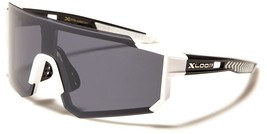 New Shield Wrap Mens Sport Black White Sunglasses Black Lens 8X3633 - £10.80 GBP