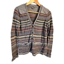 Eddie Bauer women&#39;s stripe cardigan button down sweater square pocket size Small - £15.80 GBP