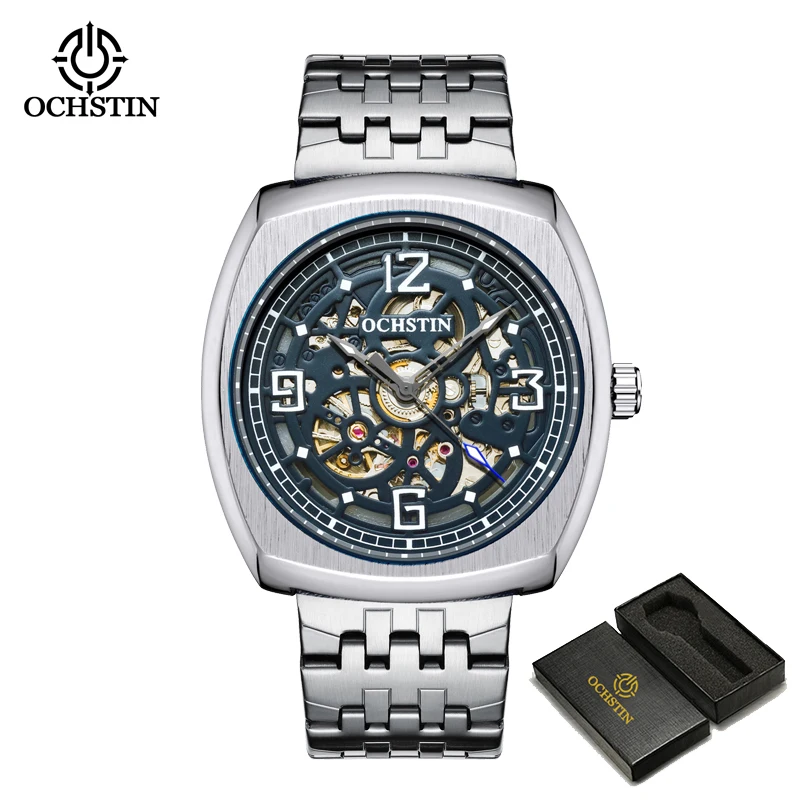 OCHSTIN Mens Automatic Watches Skeleton Steampunk Mechanical Leather Male   Vint - £41.69 GBP