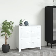 vidaXL Storage Chest White Steel, plastic 29.5x15.7x31.5 in - $326.23 CAD