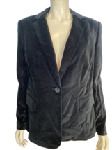 Boden Black Velveteen Lined One Button Blazer Size 12 - $33.24