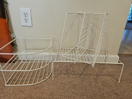 Set of 3 White Wire Frame Desk Paper Folder Organizers, 2 Tier Standing - $14.03 CAD