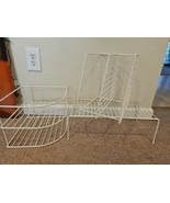 Set of 3 White Wire Frame Desk Paper Folder Organizers, 2 Tier Standing - $14.01 CAD