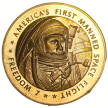 Freedom 7, First Manned Flight 1964 Bronze Proof Medallion~Franklin Mint... - £17.69 GBP