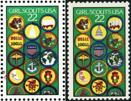 2251, MNH 22¢ Large Color Shift Error Girl Scouts With Normal -*- Stuart Katz - £39.92 GBP