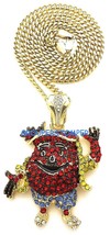 Kool Crystal Rhinestone Aid Man Necklace With Choice of 24 Inch Chain - £21.67 GBP