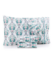 3PC Whim by Martha Stewart Collection Peacock Twin Sheet Set 250 Threads - £110.08 GBP
