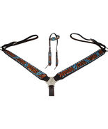 Horse Western Floral Tooled Laced One Ear Tack Set Bridle Breast Collar78HR01A - $79.19