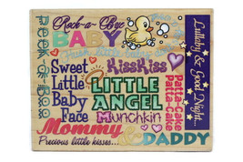 Stampendous 1998 RO59 Baby Block Munchkin Rock a Bye Sweet Little  Rubber Stamp - £14.78 GBP