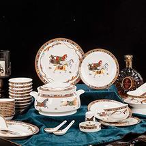 56pcs Set Handmade Artwork Dinnerware Sets Bowls Plates Spoons Dish Tray... - £363.23 GBP