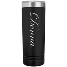 Donna - 22oz Insulated Skinny Tumbler Personalized Name - Black - £26.54 GBP