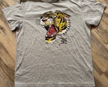 Ed Hardy Tiger Head Graphic T-Shirt Men&#39;s Medium Gray - £21.15 GBP