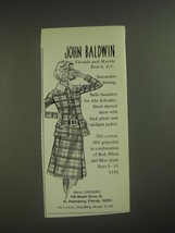 1974 John Baldwin Ad - Belle Saunders for Abe Schrader Seersucker Suiting - $18.49
