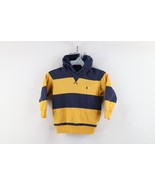 Vintage 90s Ralph Lauren Toddler 4T Faded Striped Rugby Hoodie Sweatshirt - $60.86 CAD