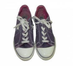 Converse All Star Shoes Sneakers Girls Size 3 Canvas Purple Low Top Athl... - £10.90 GBP