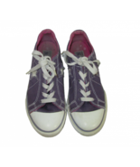 Converse All Star Shoes Sneakers Girls Size 3 Canvas Purple Low Top Athl... - £10.89 GBP