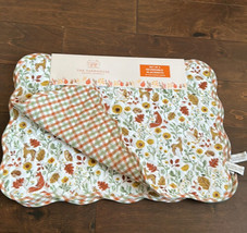 Rachel Ashwell Quilted Placemats set Of 4 New Fox Fall Autumn Sunflowers - £25.80 GBP
