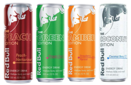 Red Bull 4 Flavor Variety Pack 12 Cans - 3 Coconut, 3 Peach, 3 Amber, 3 Green - £34.26 GBP