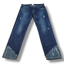 Rich &amp; Skinny Jeans Size 28 W31&quot;xL27.5&quot; Straight Leg Jeans Distressed Blue Denim - £24.91 GBP