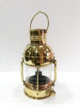 Gold Brass Electric Vintage Stable Lantern Lamp Wall Hanging Home Decor - £47.12 GBP