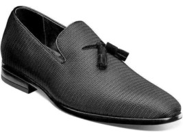 Stacy Adams Tazewell Plain Toe Tassel Tuxedo Shoes Slip On Black 25343-001 - £70.88 GBP