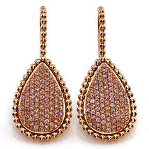 1.52ct Fancy Pink Diamonds Earrings 18K All Natural 10 Grams Real Rose Gold - £4,113.32 GBP