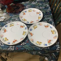 ROYAL GEOFFREY VINTAGE FINE CHINA SNACK PLATE FRUIT PATTERN MADE IN JAPAN - $9.90