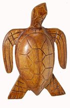 Huge Hand Carved Wooden SEA Turtle Nautical Tropical Statue Art - $24.69