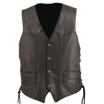 Biker Leather Vest With Pockets - €65,06 EUR