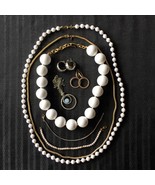 MONET vtg to now jewelry lot - 8 pc necklace  bracelet earring - bead rh... - £23.95 GBP