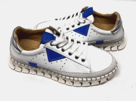 MIZ MOOZ LEATHER  CASUAL PLATFORM LACE UP SNEAKERS WHITE/BLUE  37EU / 7U... - $103.95