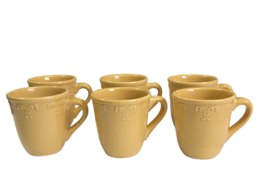 6 Gold Coffee Tea Mugs Better Homes and Gardens Scroll 4 in Tall 12 oz - $34.64