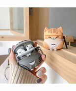 Cartoon Orange / Gray Cat Silicone AirPods 1,2, Case - $31.50 CAD