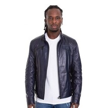 Vinci The Labanon Navy Blue Leather Men Jacket image 9