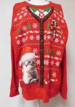 My Ugly Christmas Sweater Sweatshirt with cat  XLT - $17.81