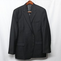 NEW Chaps 46L Black Texture Stripe 2 Button Blazer Sport Coat Suit Jacket - $29.99